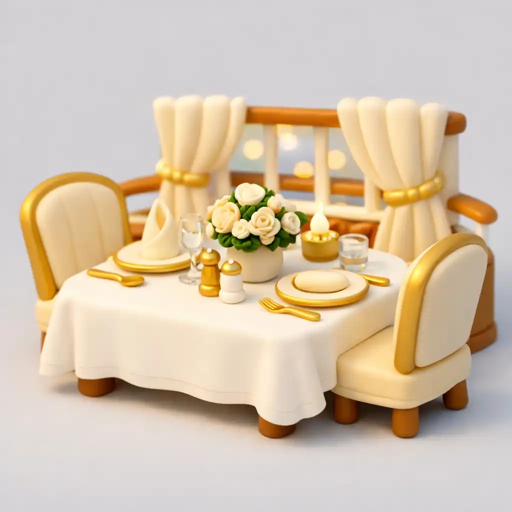 Elegancki stół w restauracji na statku